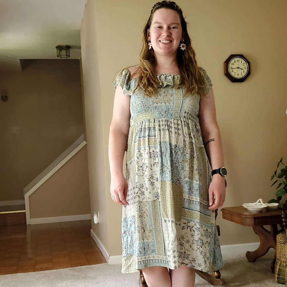 Promesa Patchwork pattern dress, Size M
